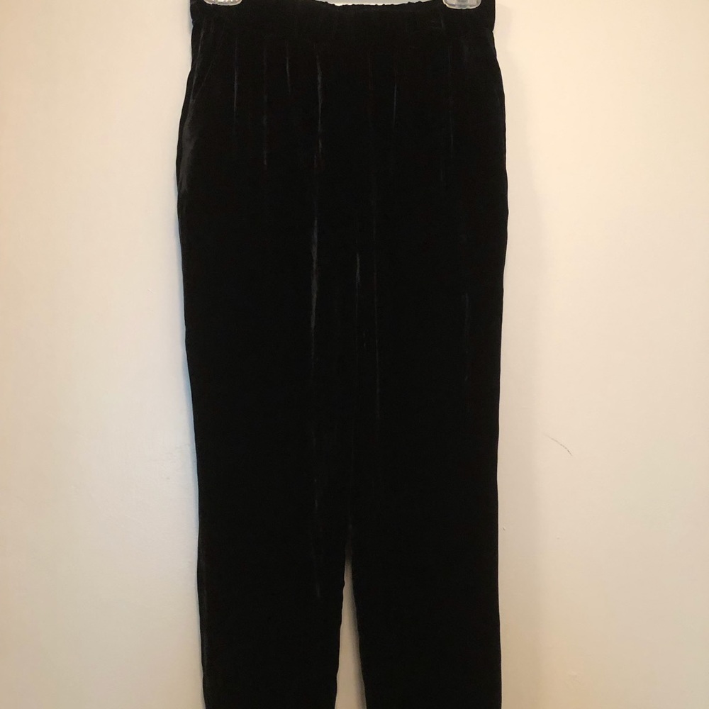 Eileen Fisher PP Black Velvet Ankle Pants NWT